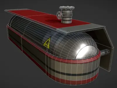 Fuel Tank Red Version Low-poly 3D model