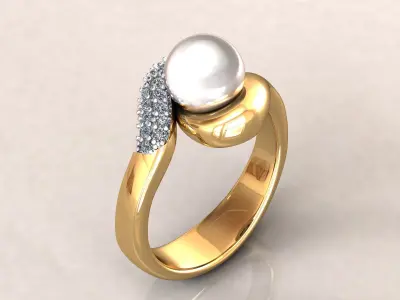 Pearl Ring 3D print model