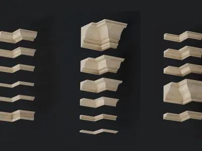 Set of Cornice Profiles 3D model