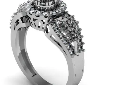 daimond ring 3D print model 16
