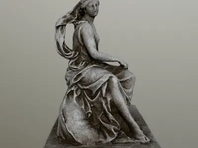 statue 6 of woman holding child Low-poly 3D model