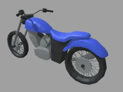 Low Poly Motorbike 03 Low-poly 3D model
