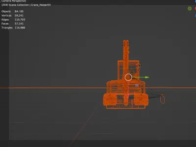 331 Compact Mini Excavator Crane 3D model
