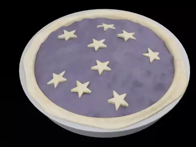Blueberry Pie Low-poly 3D model