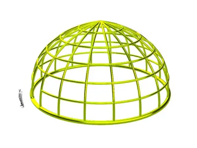 Wireframe Dome Architectural Structure 3D model