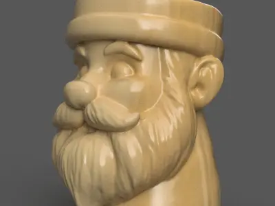 santa clause planter - garden urn - candy dish - candle holder 2 3D print model