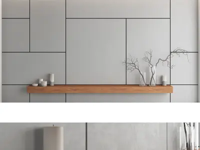 Decorative wall panel set 7 3D model