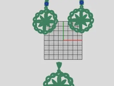 Luxury Floral Jewelry Set 3D Model Free 3D print model