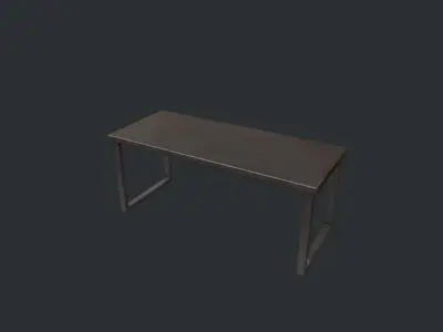 Black Metal Modern Table Low-poly 3D model