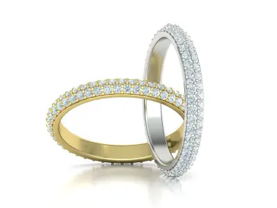 Diamond Eternity Ring Wedding Band Stackable ring 3dmodel 3D print model