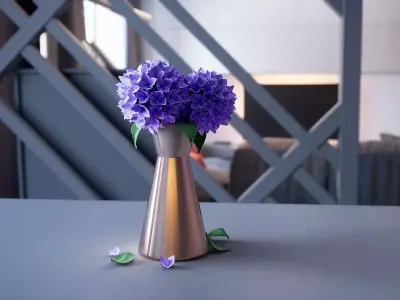 Interactive Modern Interior Low-poly 3D model