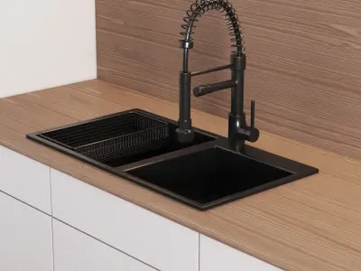 modern kitchen with island 010 3D model