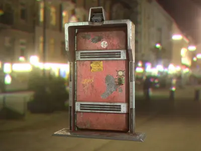 Cyberpunk Security Door Low-poly 3D model