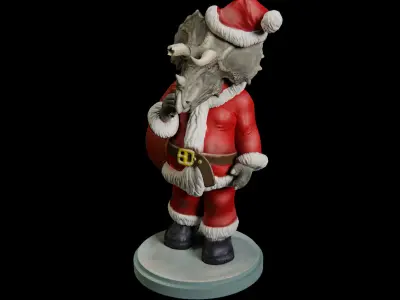 Triceratops Santa Claus - pre supported dinosaur humanoid 3D print model