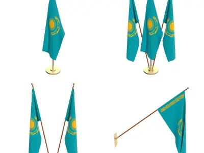 Kazachstan Flag Pack 3D model