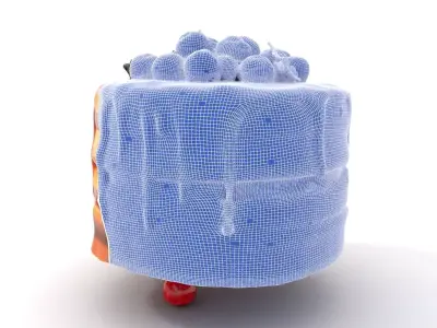 Caramel Berry Cake model pack Low-poly 3D model