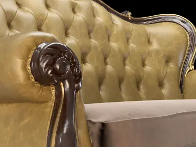 Leather sofa 3 3D model