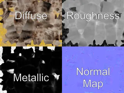 Luxury Fur Handcuffs with Gold Details model pack Low-poly 3D model