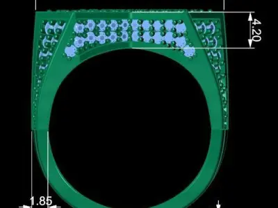 hiphop star ring  3D print model