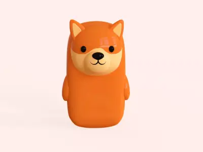 Fox Phone Toy  Low-poly 3D model