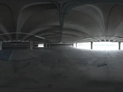 Concrete Parking Lot HDRI and backplates 3D model