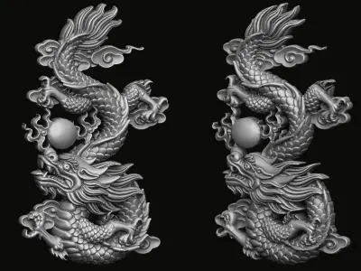 Dragon Bas-Relief 3D print model