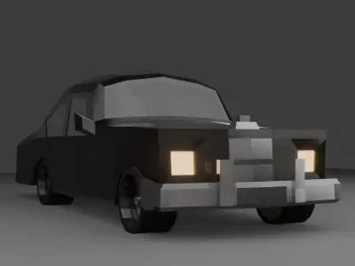 vintage car classic Low-poly 3D model Low-poly 3D model