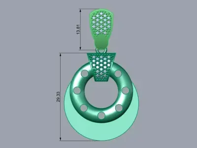 Single pendant or necklace 3D print model