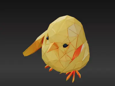 Low-Poly Easter Chick Free 3D model