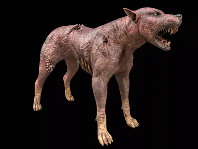 Zombie Dog PBR Low-poly 3D model