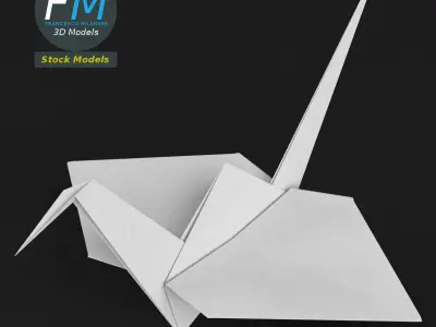 Origami paper crane 3D model