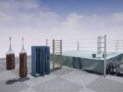 BOX pack props Low-poly 3D model