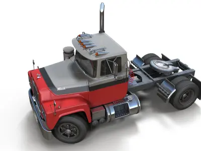 Industrial tracktor truck Low-poly 3D model