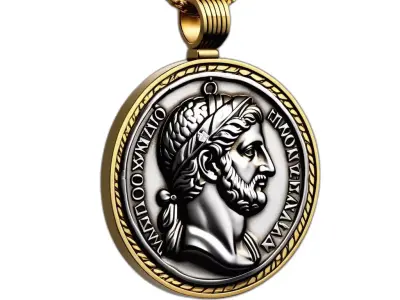 Roman Emperor Medallion Pendant Low-poly 3D model