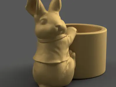 Cute Bunny Planter candy container for Easter Home Decor 3D print model