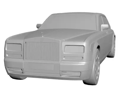 White luxury limousine  3D model