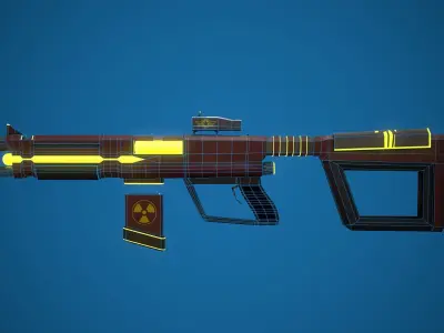Sci-fi Rifle  Free low-poly 3D model