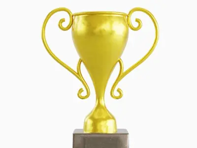 Gold Trophy Cup 01 Low-poly 3D model