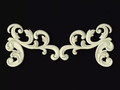 Central decor ornament for furniture 3D model 27