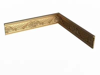 Cornice Decoration Molding 014 90 Degree Low-poly 3D model