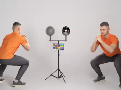 Man doing squats 346 Low-poly 3D model