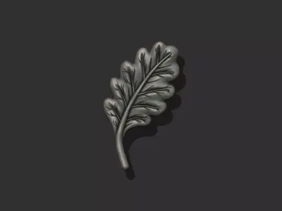 Acorn Tree Leaf 3D print model