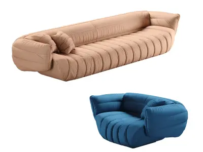 TACTILE armchair and sofa set by baxter 3D model