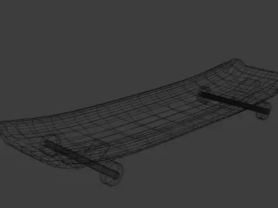 Skateboard with wheels 3D model