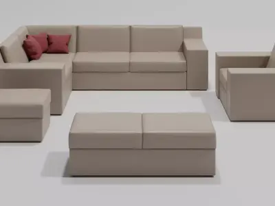 Moderno  furniture set 3D Model Pack