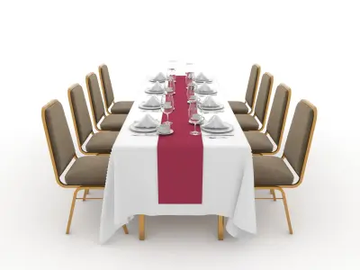Banquet Table and Chair 81 3D model