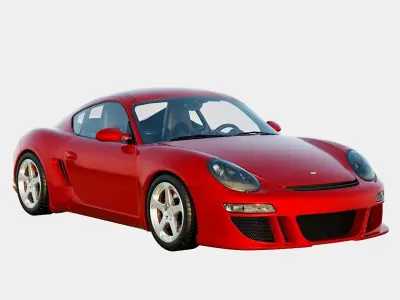 RUF 3400K 2011 Based on Porsche Cayman Type 987 Low-poly 3D model
