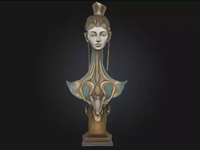 Mystical Fusion Bust  A Sculpture of Arcane Harmony 3D model
