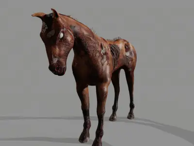 Zombie Horse Low-poly 3D model