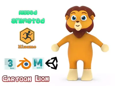 Character009 Animated Lion 3D Low-poly 3D model